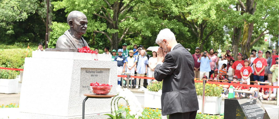  External Affairs Minister H.E. Dr. S. Jaishankar unveiled the bust of Mahatma Gandhi in Edogawa, Tokyo  (July 28, 2024)